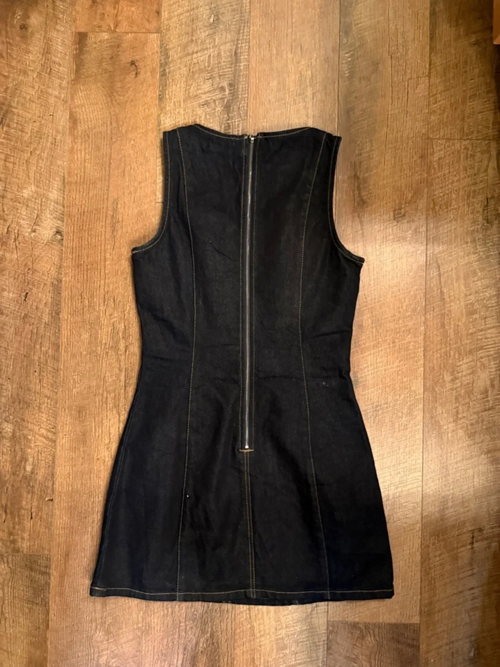 Sleeveless Dark Denim Dress - Picture 3 of 6